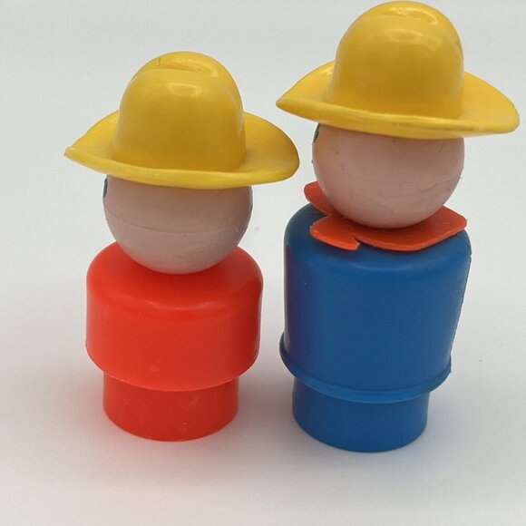 Vintage Fisher Price Little People Farmer & Son Yellow Hat Farm Figure USA - Picture 2 of 7